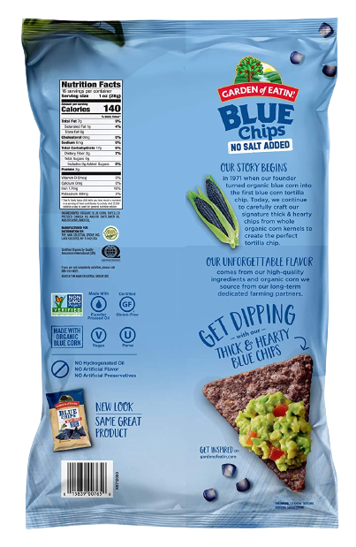 Blue Corn Tortilla Chips No Salt Cheap