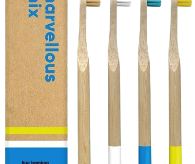 Marvelous Mix Medium Bamboo Toothbrush (4 CT) Online now