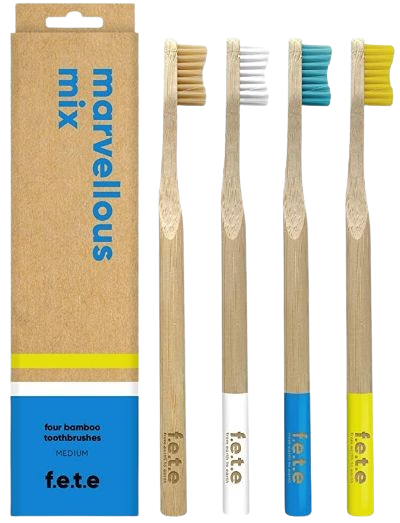 Marvelous Mix Medium Bamboo Toothbrush (4 CT) Online now