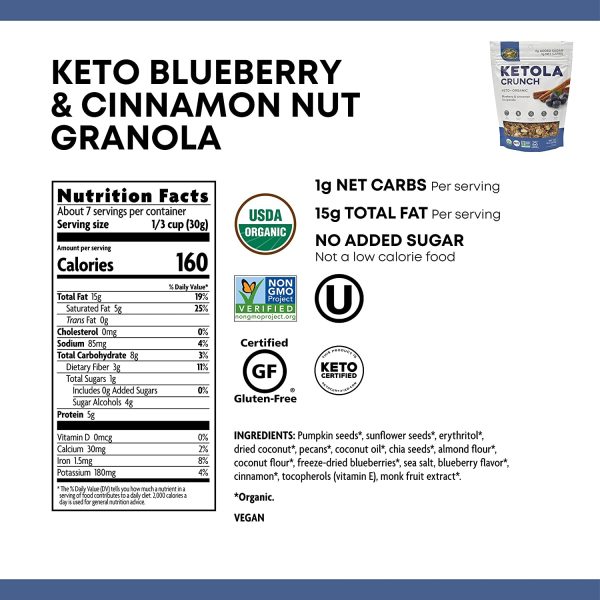 Blueberry & Cinnamon Ketola Crunch Granola For Discount