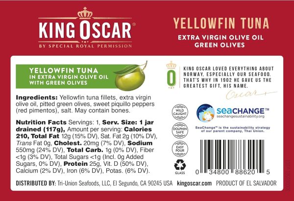 Yellowfin Tuna Fillets in Extra Virgin Olive Oil with Green Olives Sale