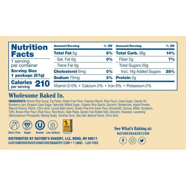 Blueberry Gluten Free Fig Bars (6 CT) on Sale