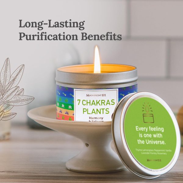 7 Chakras Plants - Natural Soy Wax Tin Candle Online now