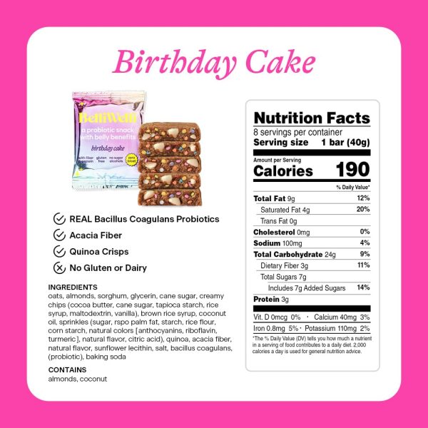 Birthday Cake Snack Bar (8 CT) For Discount