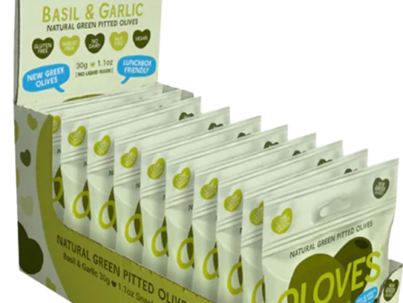 Basil & Garlic Green Pitted Olives (10 Pack) Supply