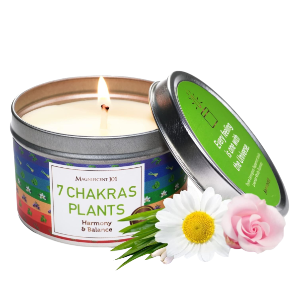 7 Chakras Plants - Natural Soy Wax Tin Candle Online now