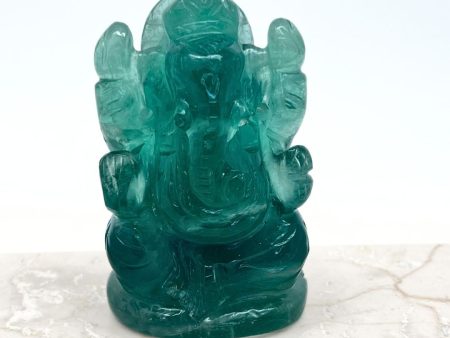 Fluorit grön, Ganesha staty For Sale