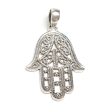 Hamsa eller Fatimas hand, hänge i silver Hot on Sale