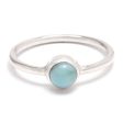 Larimar, liten slät silverring Online Sale