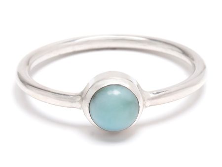 Larimar, liten slät silverring Online Sale