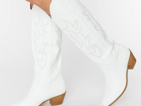 Billini Urson Wide Calf Boot ~ White Cheap