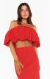 Maria Top ~ Red Scrunch Hot on Sale