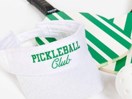 Pickleball Club Terry Visor	~ Green White Discount