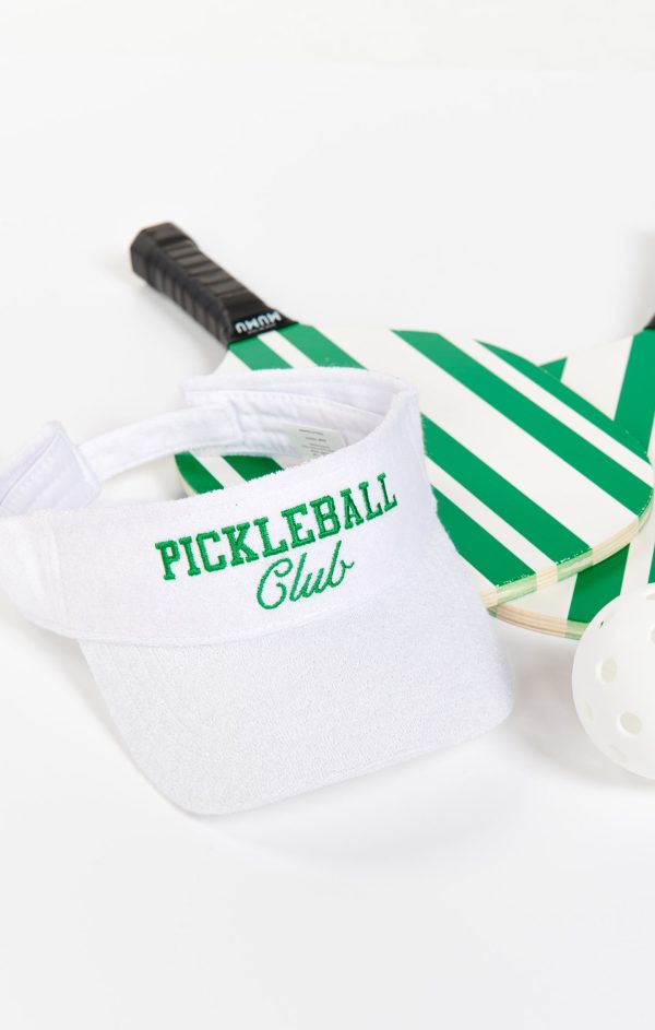 Pickleball Club Terry Visor	~ Green White Discount