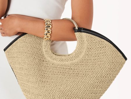 Billini Dawn Tote Bag ~ Natural Raffia Black Supply