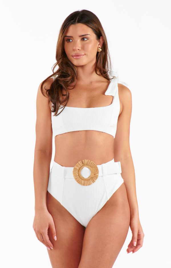 Bahamas Bow Top ~ Ivory Rib Scrunch Online Sale