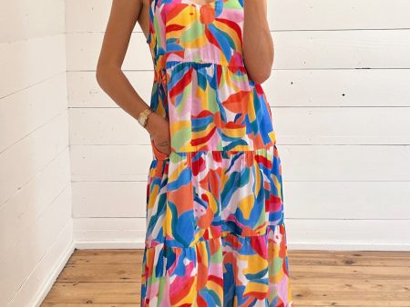 Caroline Maxi Dress ~ Rainbow Pop Discount