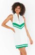 Zoe Zip Dress ~ Green Stripe Knit Supply