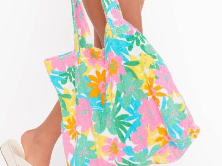 Carry All Tote ~ Beachy Floral Terry For Sale