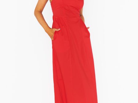 Allegra Midi Dress ~ Cherry Poplin Online Sale