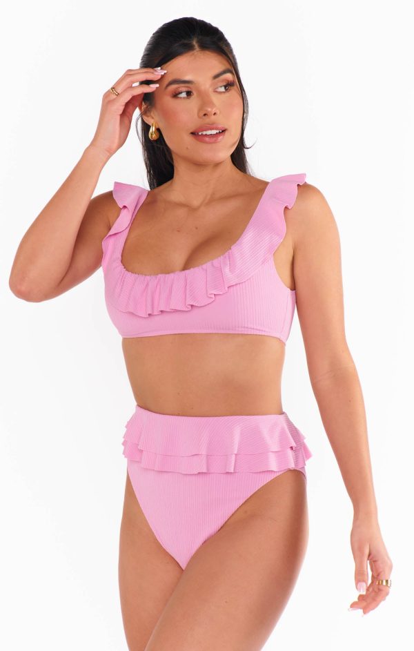 Island Double Ruffle Bottom ~ Pink Sands Rib Scrunch Supply