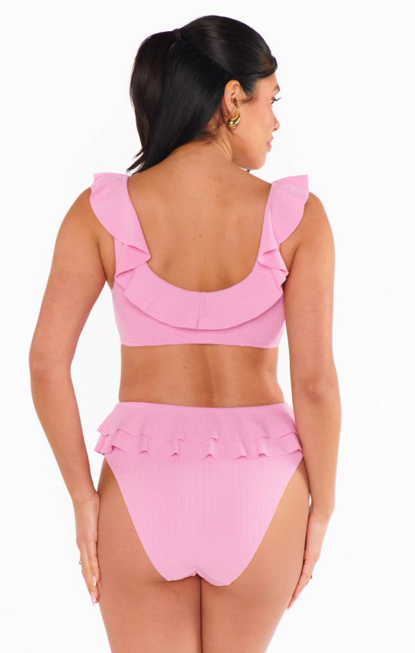 Island Double Ruffle Bottom ~ Pink Sands Rib Scrunch Supply