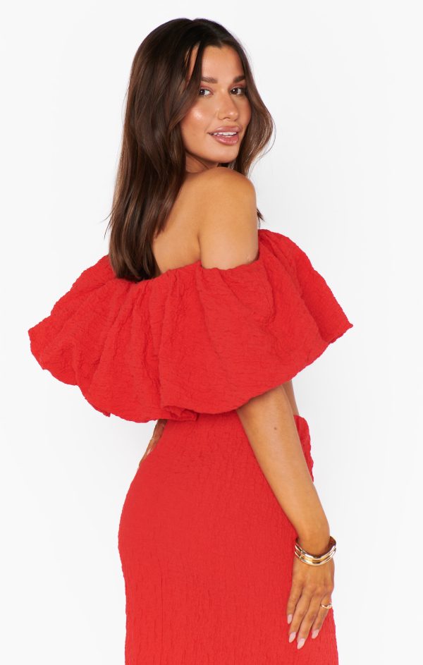 Maria Top ~ Red Scrunch Hot on Sale